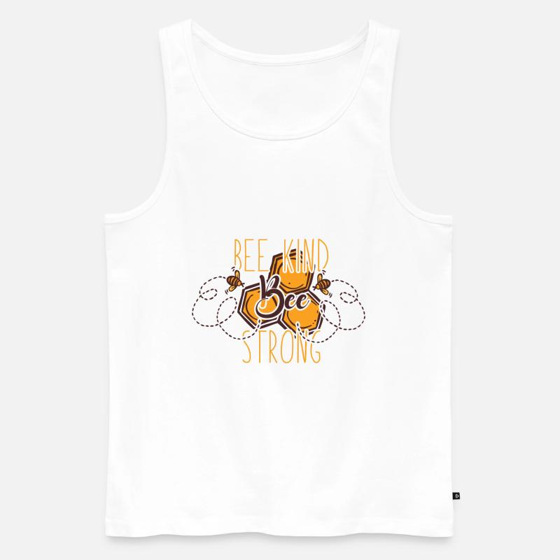 Bee Kind Bee Strong - Männer Premium Bio Tank Top - Weiß