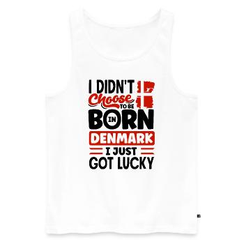 Denmark Danish Denmark Flag I Just Got Lucky - Men's Premium Organic Tank Top - white - Front - Michal (187cm)