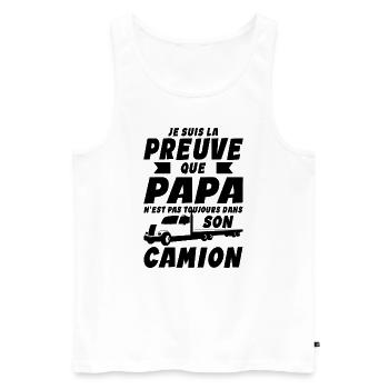 Papa Bébé Nourrisson Enfant Camion Routier - Débardeur bio Premium Homme - blanc - Devant - Michal (187cm)