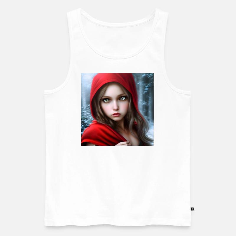 Rotkäppchen im Winterwald - Märchen - Männer Premium Bio Tank Top - Weiß