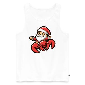 crabe homard père noël dessin animé - Débardeur bio Premium Homme - blanc - Devant - Michal (187cm)