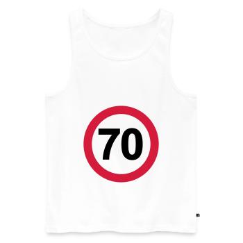 70 - Männer Premium Bio Tank Top - Weiß - Vorne - AI Model Male 178 light (178cm)