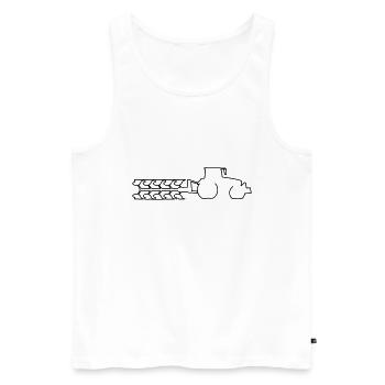 Traktor mit Pflug Acker Landwirtschaft - Männer Premium Bio Tank Top - Weiß - Vorne - AI Model Male 178 light (178cm)