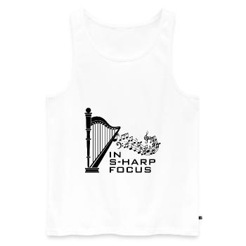 Conception de harpe pour harpistes et harpistes - Débardeur bio Premium Homme - blanc - Devant - Michal (187cm)