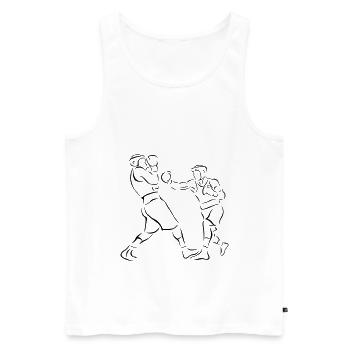 Boxer boxer sport classique - Débardeur bio Premium Homme - blanc - Devant - Michal (187cm)