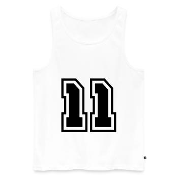 11 Zahl symbol - Männer Premium Bio Tank Top - Weiß - Vorne - Michal (187cm)
