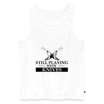 Games with Knife Knife Collector Knife Fan - Men's Premium Organic Tank Top - white - Front - Michal (187cm)