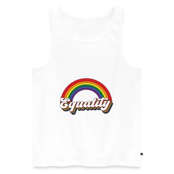 Equality Rainbow - Männer Premium Bio Tank Top - Weiß - Vorne - AI Model Male 178 light (178cm)