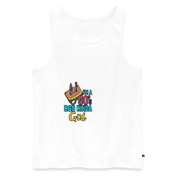 I'm a 90's R&b Kinda Girl - Männer Premium Bio Tank Top - Weiß - Vorne - AI Model Male 178 light (178cm)