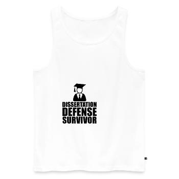 Dissertation Defense Survivor - Männer Premium Bio Tank Top - Weiß - Vorne - AI Model Male 178 light (178cm)