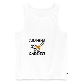Cleaning Is My Cardio - Men's Premium Organic Tank Top - white - Front - Michal (187cm)