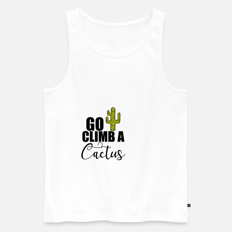 Go Climb A Cactus 2 - Männer Premium Bio Tank Top - Weiß