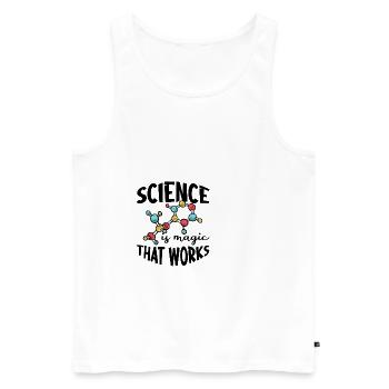 La science est la magie qui fonctionne 3 - Débardeur bio Premium Homme - blanc - Devant - AI Model Male 178 light (178cm)