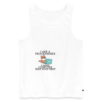 I Are A Programmer I Make Computer Beep Boop Beep4 - Männer Premium Bio Tank Top - Weiß - Vorne - AI Model Male 178 light (178cm)