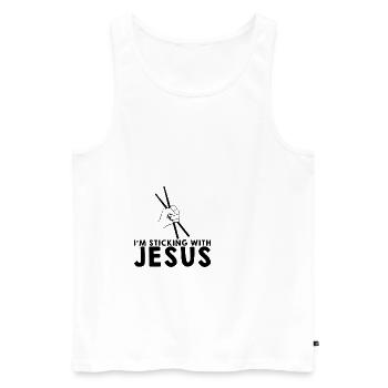 I'm Sticking With Jesus - Men's Premium Organic Tank Top - white - Front - Michal (187cm)