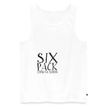 Six Pack Coming Soon 14 - Männer Premium Bio Tank Top - Weiß - Vorne - Michal (187cm)
