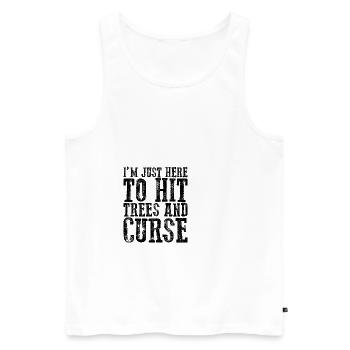 I'm Just Here To Hit Trees And Curse 2 - Men's Premium Organic Tank Top - white - Front - Michal (187cm)