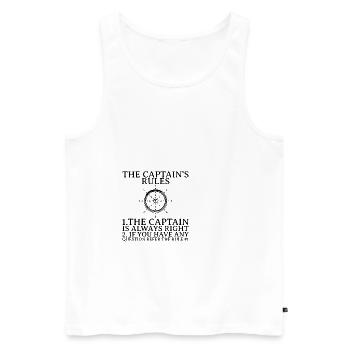 The Captain's Rules, The Captain Is Always Right 1 - Men's Premium Organic Tank Top - white - Front - Michal (187cm)
