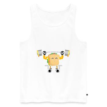 Sandwich Bodybuilding Fitness Gym Cadeau - Débardeur bio Premium Homme - blanc - Devant - AI Model Male 178 light (178cm)