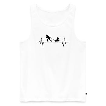 Sledding, heartbeat, tobogganing, winter sports - Men's Premium Organic Tank Top - white - Front - Michal (187cm)