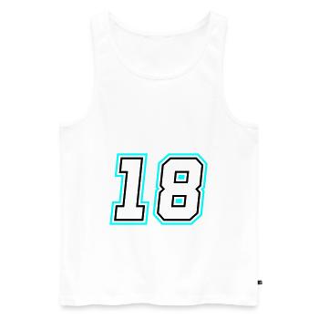 18 nombre symbole - Débardeur bio Premium Homme - blanc - Devant - Michal (187cm)