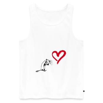 Graffiti Herz Street Art Ratte - Männer Premium Bio Tank Top - Weiß - Vorne - AI Model Male 178 light (178cm)