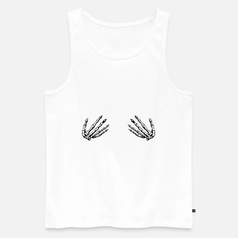 Skull Skeleton Hand - Männer Premium Bio Tank Top - Weiß