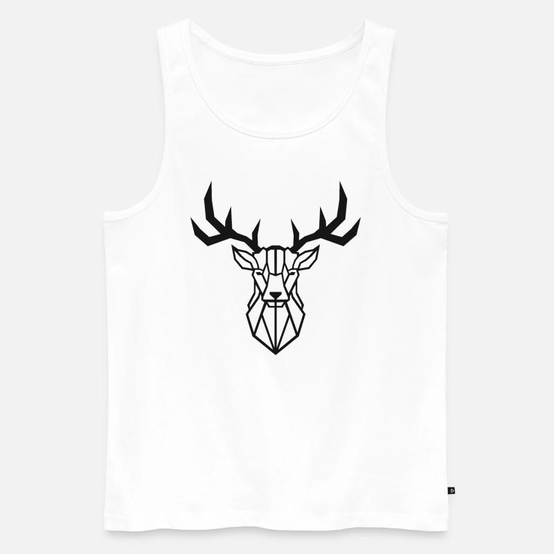 Minimalistic - Deer / Hirsch - Männer Premium Bio Tank Top - Weiß