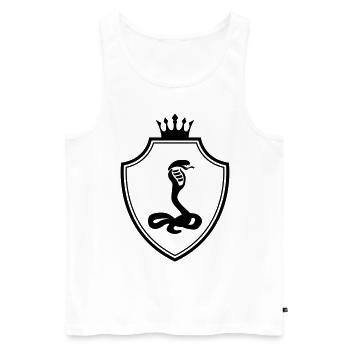 Snake Coat of arms cobra - Men's Premium Organic Tank Top - white - Front - Michal (187cm)