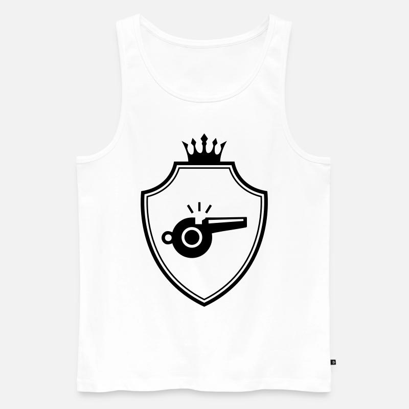 Trillerpfeife Pfeife Wappen - Männer Premium Bio Tank Top - Weiß