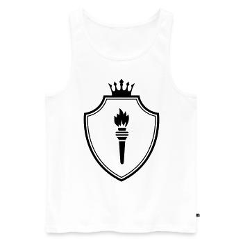 Armoiries de la flamme - Débardeur bio Premium Homme - blanc - Devant - Michal (187cm)