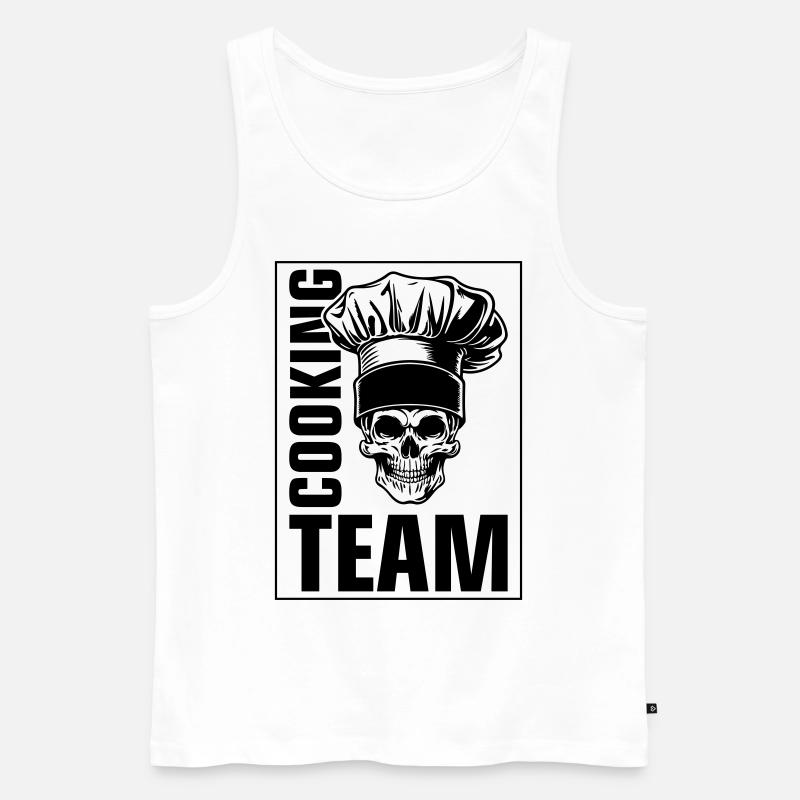 Skelett Cooking Team - Männer Premium Bio Tank Top - Weiß