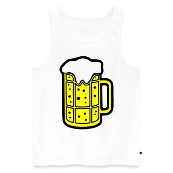 Bierkrug Bier Symbol Prost - Männer Premium Bio Tank Top - Weiß - Vorne - Michal (187cm)