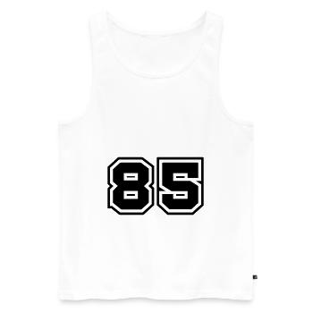 85 nombre symbole - Débardeur bio Premium Homme - blanc - Devant - AI Model Male 178 light (178cm)