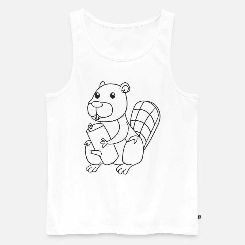 Biber, Nagetiere, Geschenk, Geschenkidee - Männer Premium Bio Tank Top - Weiß