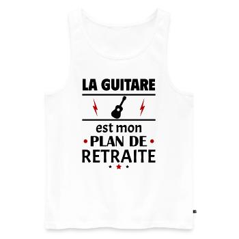 Guitare plan de retraite fête des pères retraite - Débardeur bio Premium Homme - blanc - Devant - Michal (187cm)