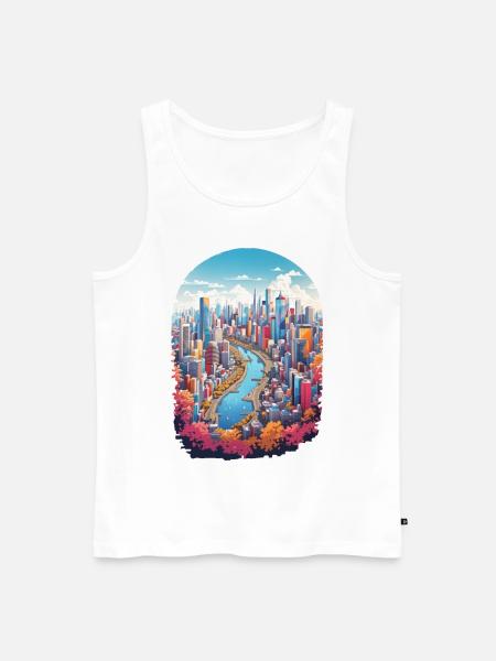Paysage urbain - Débardeur bio Premium Homme - blanc