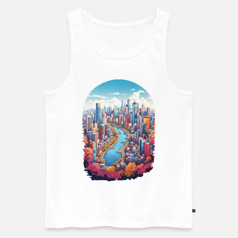 Stadt Landschaft - Männer Premium Bio Tank Top - Weiß