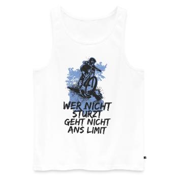 Mountainbike - Männer Premium Bio Tank Top - Weiß - Vorne - Michal (187cm)
