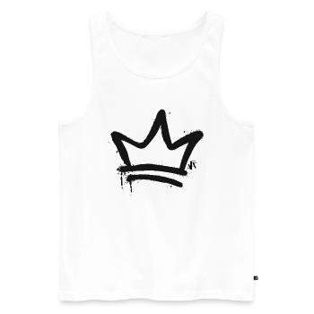 Spray Crown - Men's Premium Organic Tank Top - white - Front - AI Model Male 178 light (178cm)