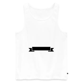 banderole symbol - Men's Premium Organic Tank Top - white - Front - AI Model Male 178 light (178cm)