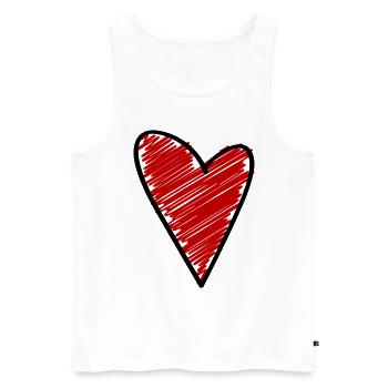 Symbole du cœur Amour - Débardeur bio Premium Homme - blanc - Devant - Michal (187cm)