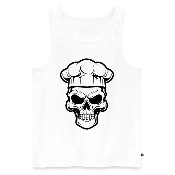 Chef Squelette - Débardeur bio Premium Homme - blanc - Devant - Michal (187cm)