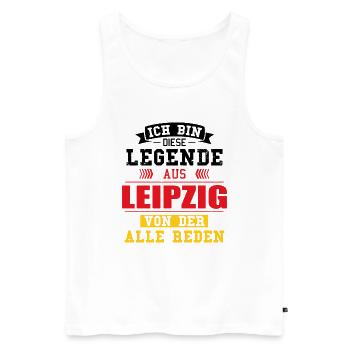 Stadt Leipzig Deutschland Legende Spruch - Männer Premium Bio Tank Top - Weiß - Vorne - AI Model Male 178 light (178cm)