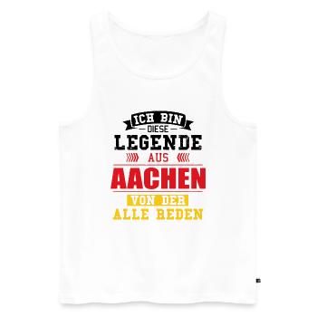 Stadt Aachen Deutschland Legende Spruch - Männer Premium Bio Tank Top - Weiß - Vorne - Michal (187cm)