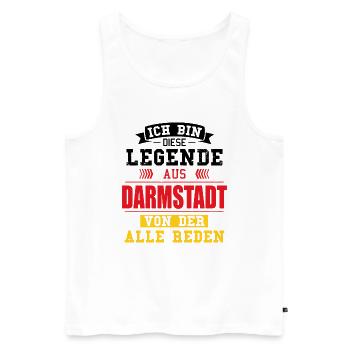 Stadt Darmstadt Deutschland Legende Spruch - Männer Premium Bio Tank Top - Weiß - Vorne - Michal (187cm)