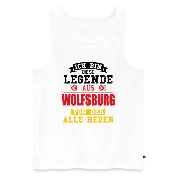 Stadt Wolfsburg Deutschland Legende Spruch - Männer Premium Bio Tank Top - Weiß - Vorne - Michal (187cm)