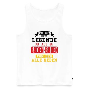 Stadt Baden-Baden Deutschland Legende Spruch - Männer Premium Bio Tank Top - Weiß - Vorne - Michal (187cm)