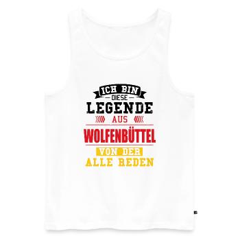 Stadt Wolfenbüttel Deutschland Legende Spruch - Männer Premium Bio Tank Top - Weiß - Vorne - Michal (187cm)