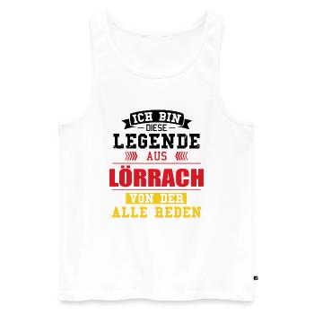 Stadt Lörrach Deutschland Legende Spruch - Männer Premium Bio Tank Top - Weiß - Vorne - Michal (187cm)